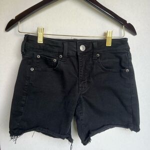 American Eagle Women’s Black Denim Shorts - Size 2, Next Level Stretch